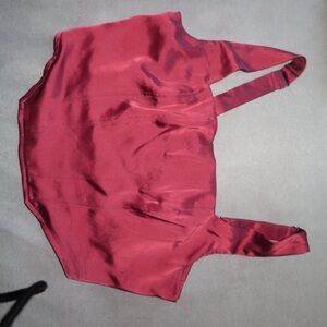 Elegant Burgundy Satin Women's Top